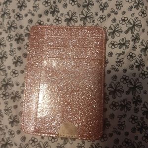 Rose gold glitter card holder